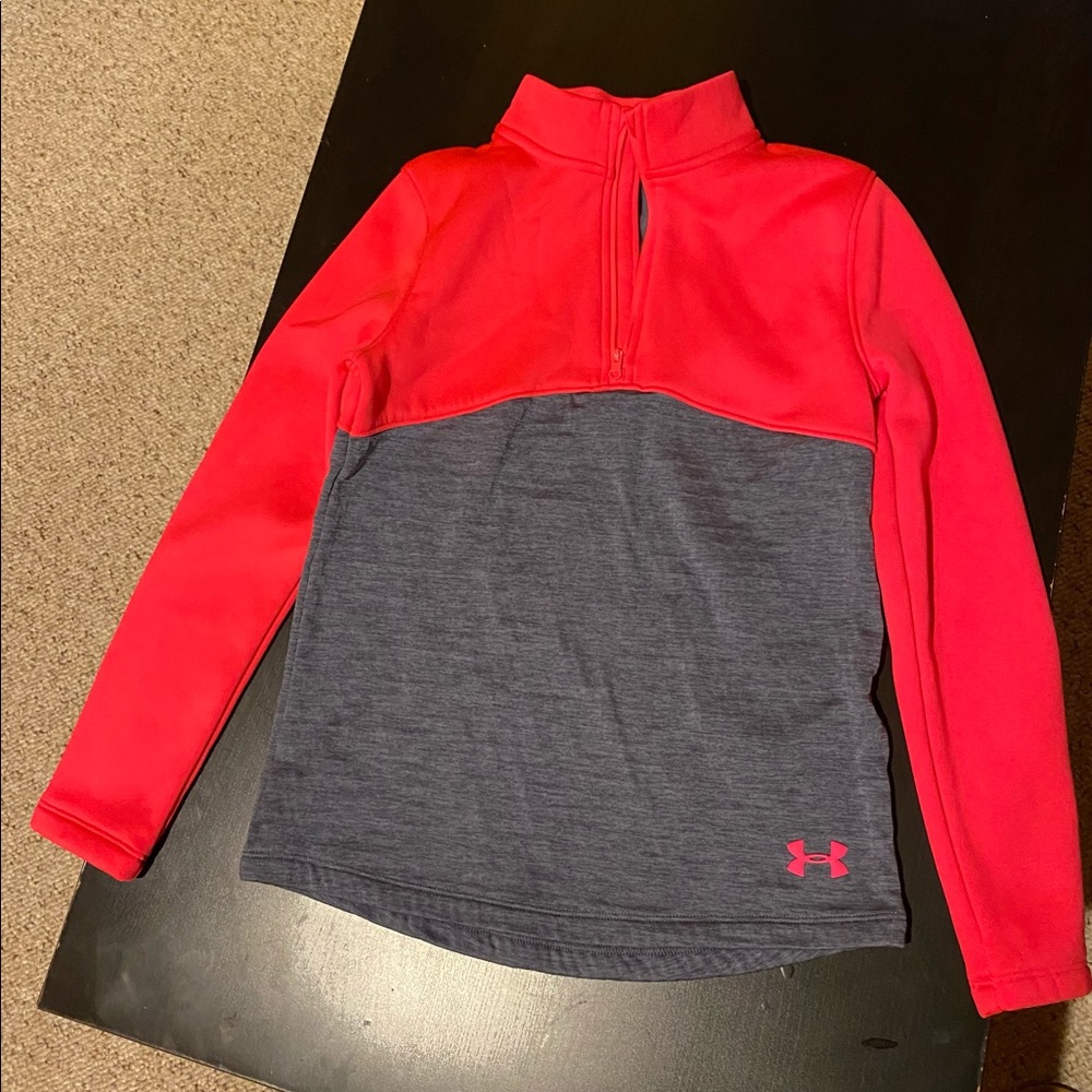 Under Armour Girls Zip-up Reddish Pink/grey large